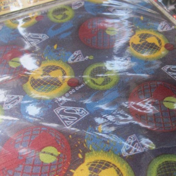 2 DC Comics Warner Brothers Superman World Hero Fabric Book Covers Sox Socks WB - Picture 2 of 5